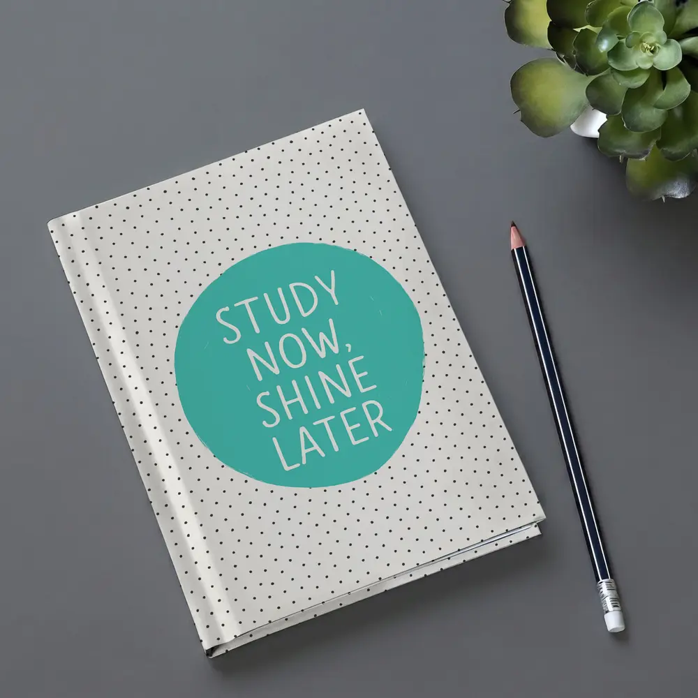 Study Now Shine Later Teal Polka Dot – Notebooks