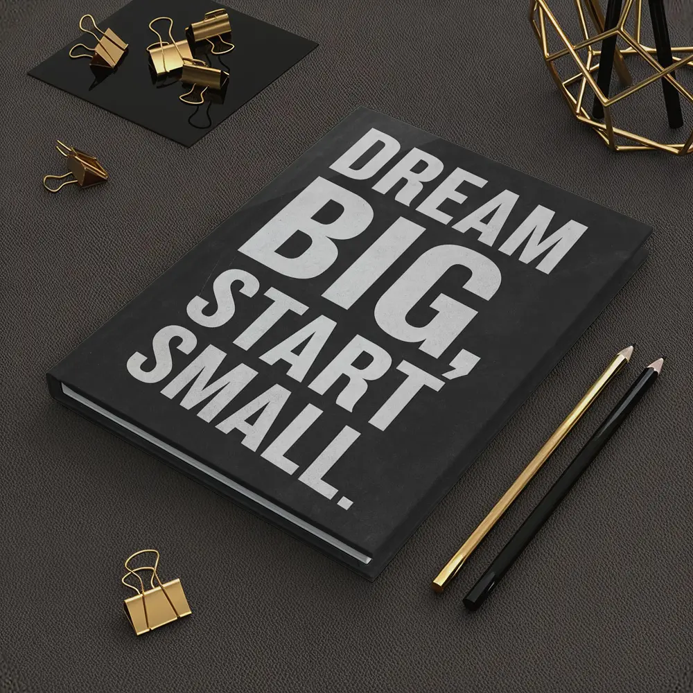 Dream Big Start Small Dark Chalkboard Quote – Notebooks