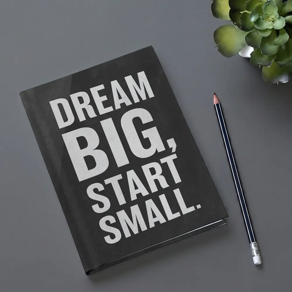 Dream Big Start Small Dark Chalkboard Quote – Notebooks