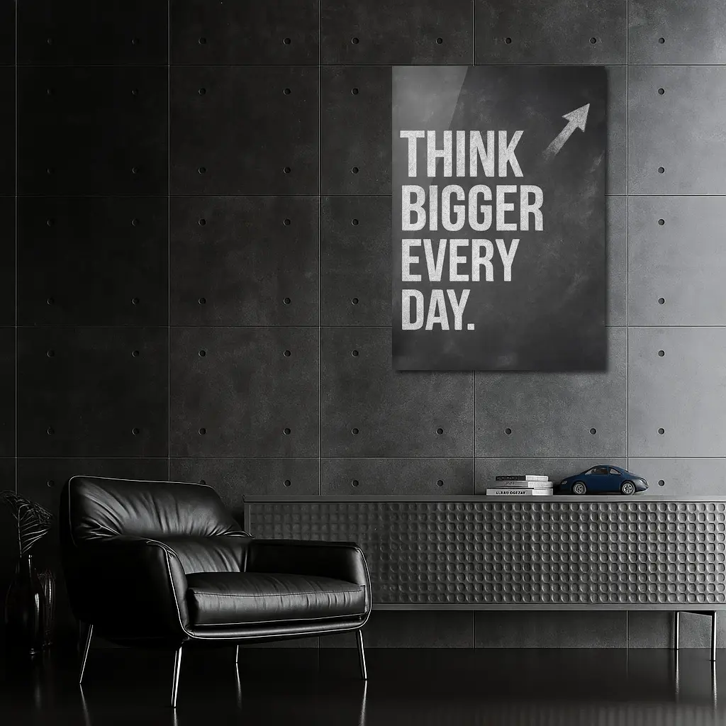 Think Bigger Every Day Chalkboard Motivational Art – Wall Art