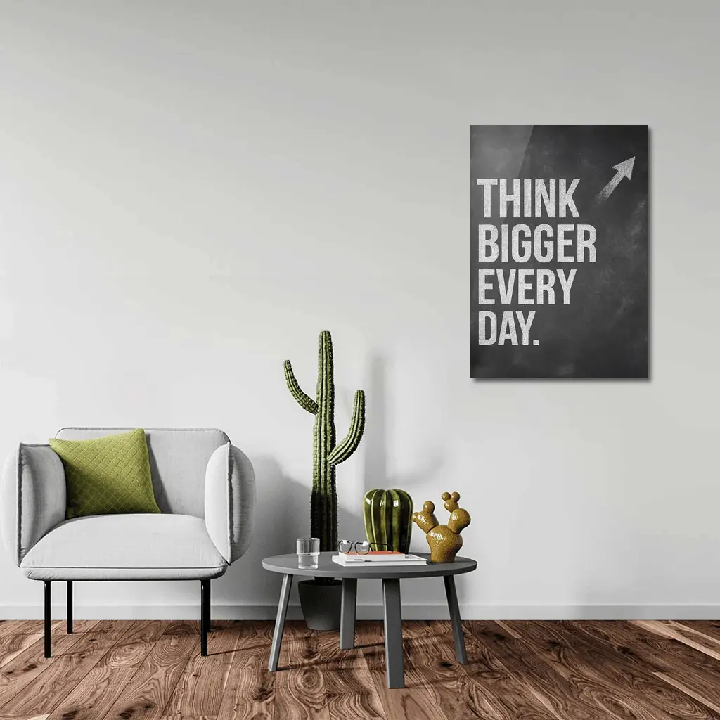 Think Bigger Every Day Chalkboard Motivational Art – Wall Art