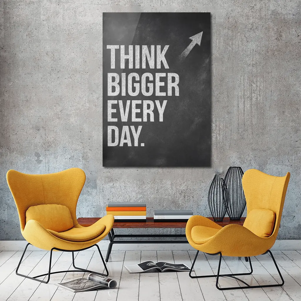 Think Bigger Every Day Chalkboard Motivational Art – Wall Art