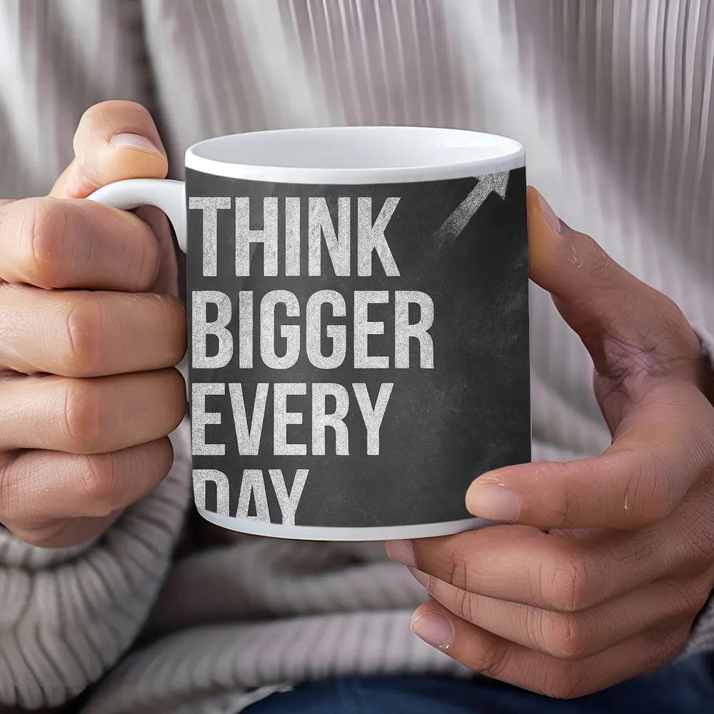 Think Bigger Every Day Chalkboard Motivational Art – Mugs