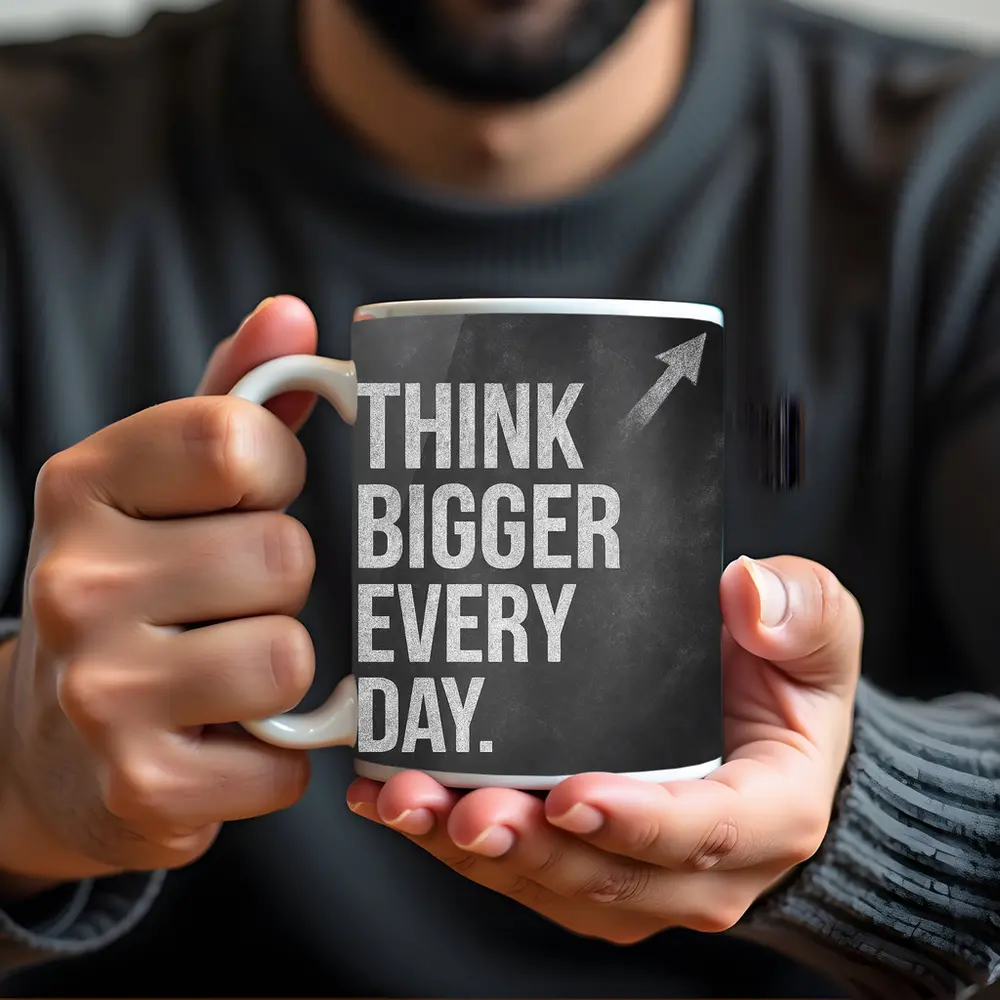 Think Bigger Every Day Chalkboard Motivational Art – Mugs