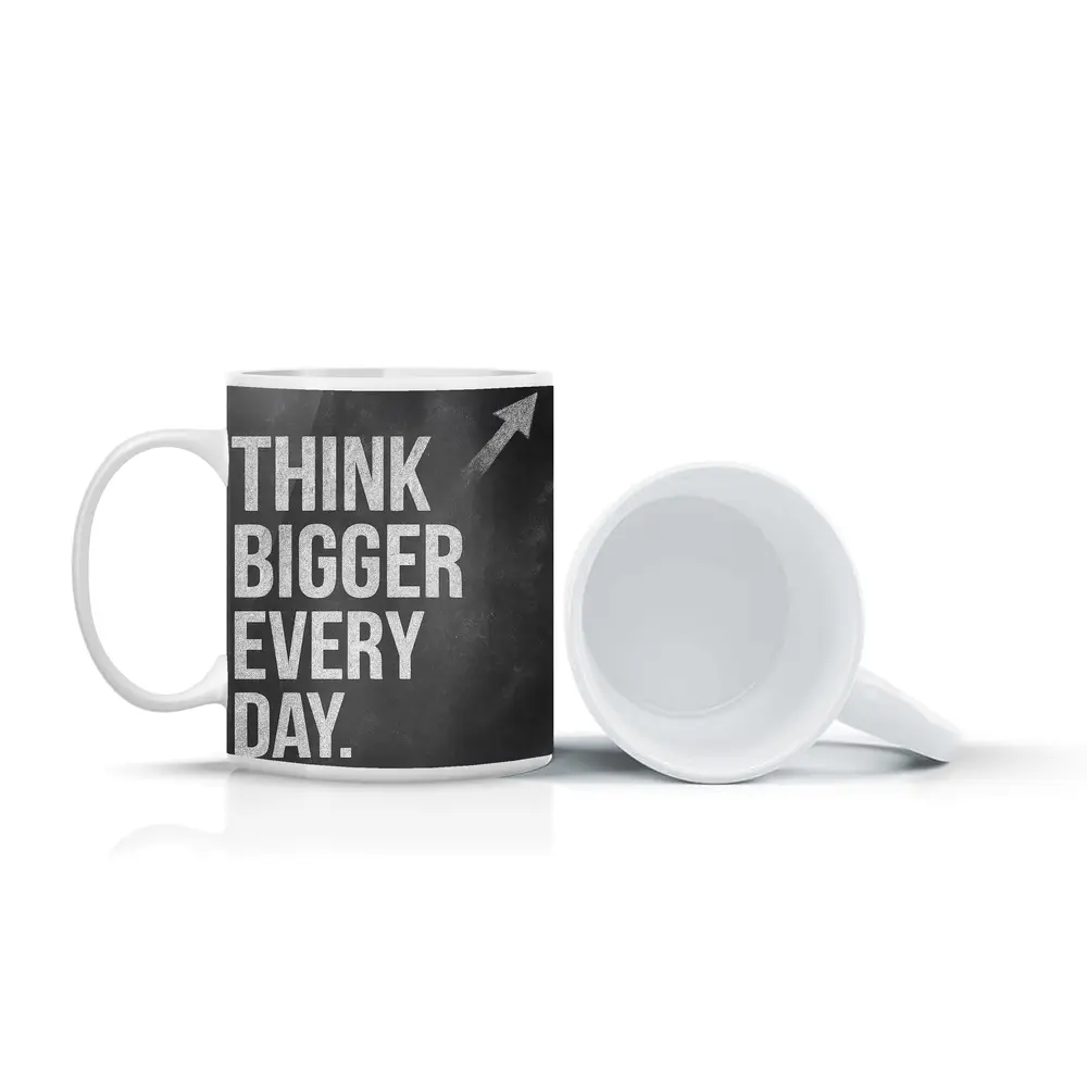 Think Bigger Every Day Chalkboard Motivational Art – Mugs