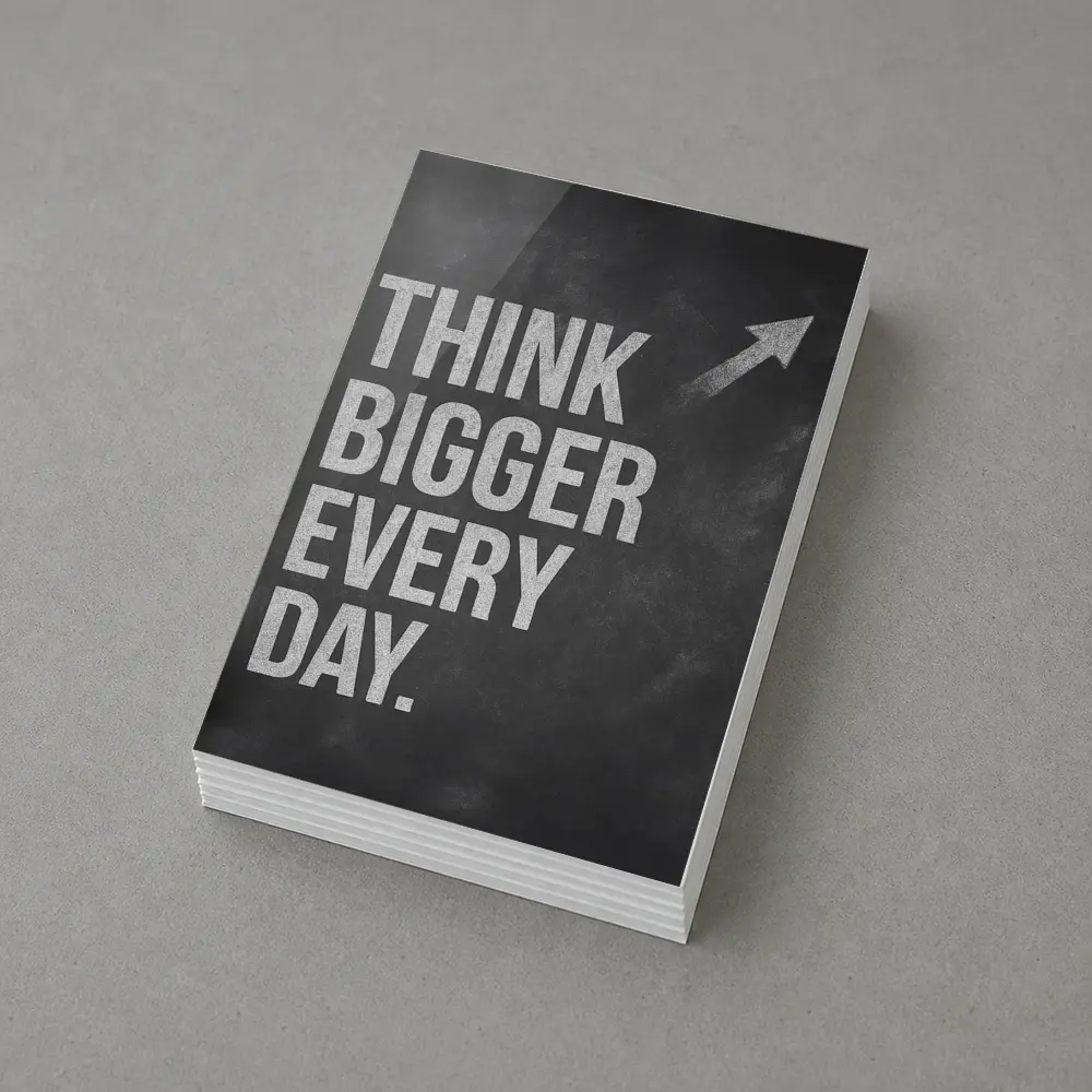 Think Bigger Every Day Chalkboard Motivational Art – Postcards