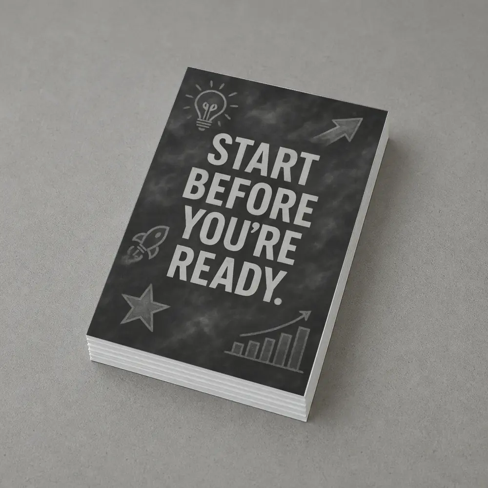 Start Before You Are Ready Chalkboard Quote – Postcards