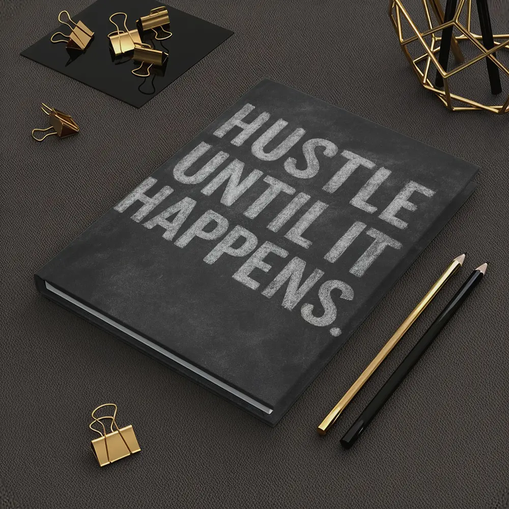 Hustle Until It Happens Chalkboard Quote – Notebooks