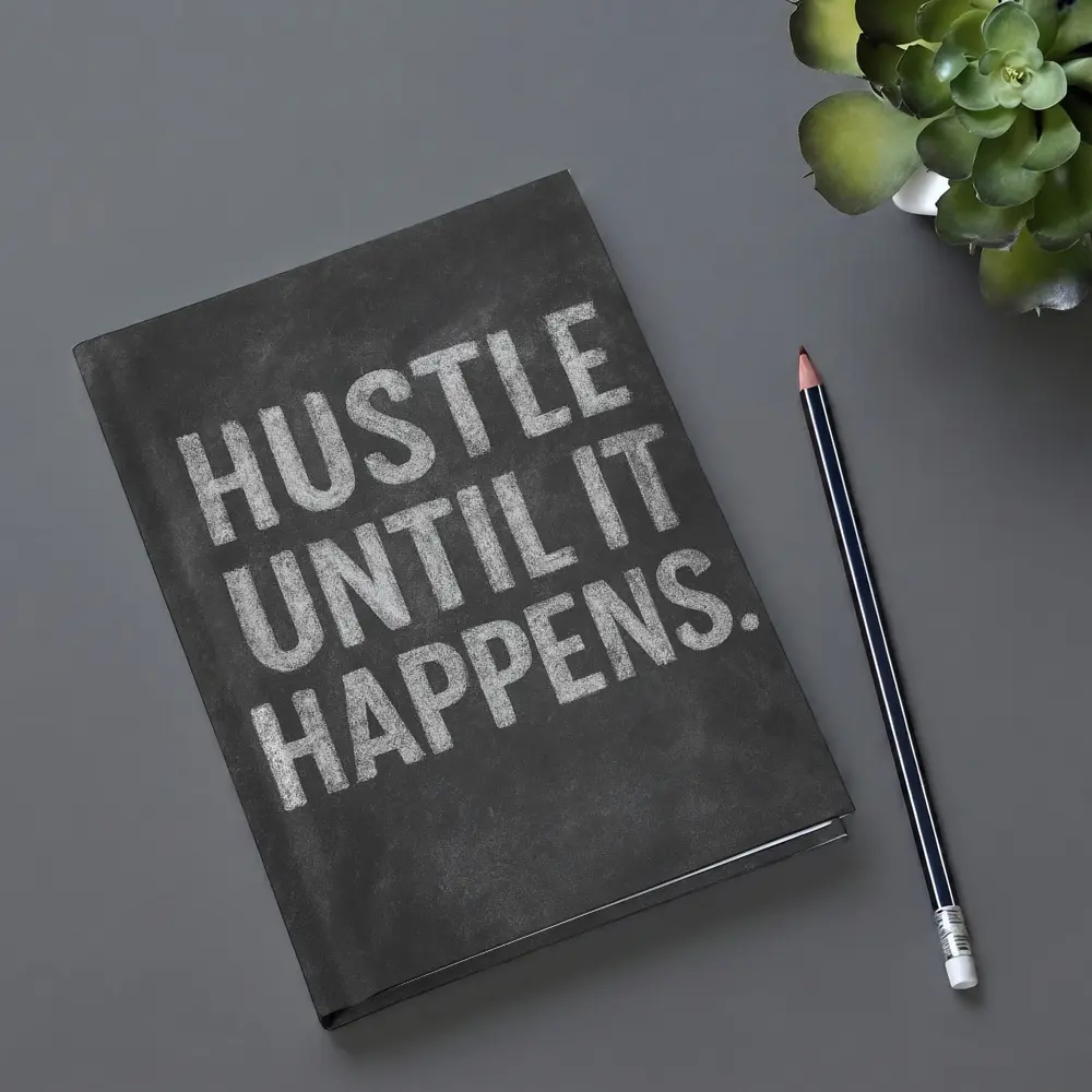 Hustle Until It Happens Chalkboard Quote – Notebooks