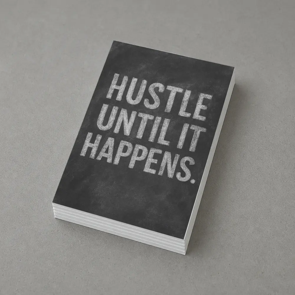 Hustle Until It Happens Chalkboard Quote – Postcards