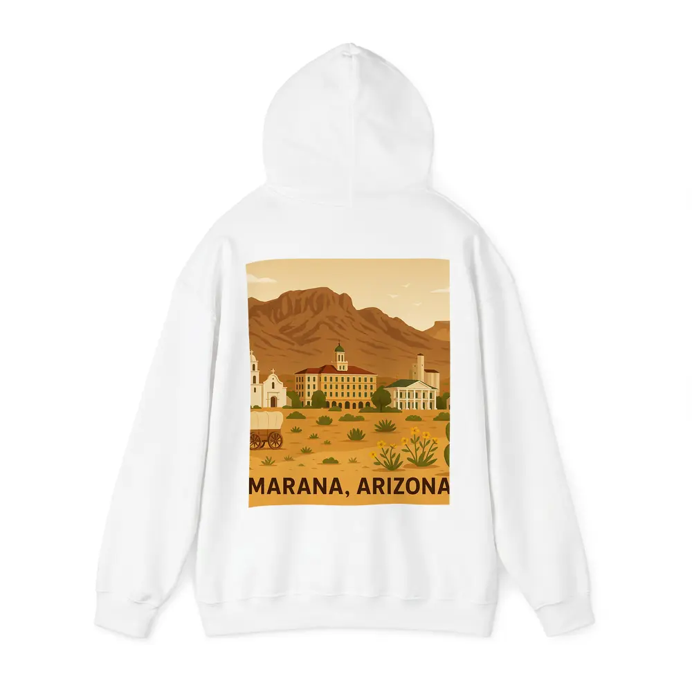 Marana Arizona Desert Town Illustration Art – Hoodies