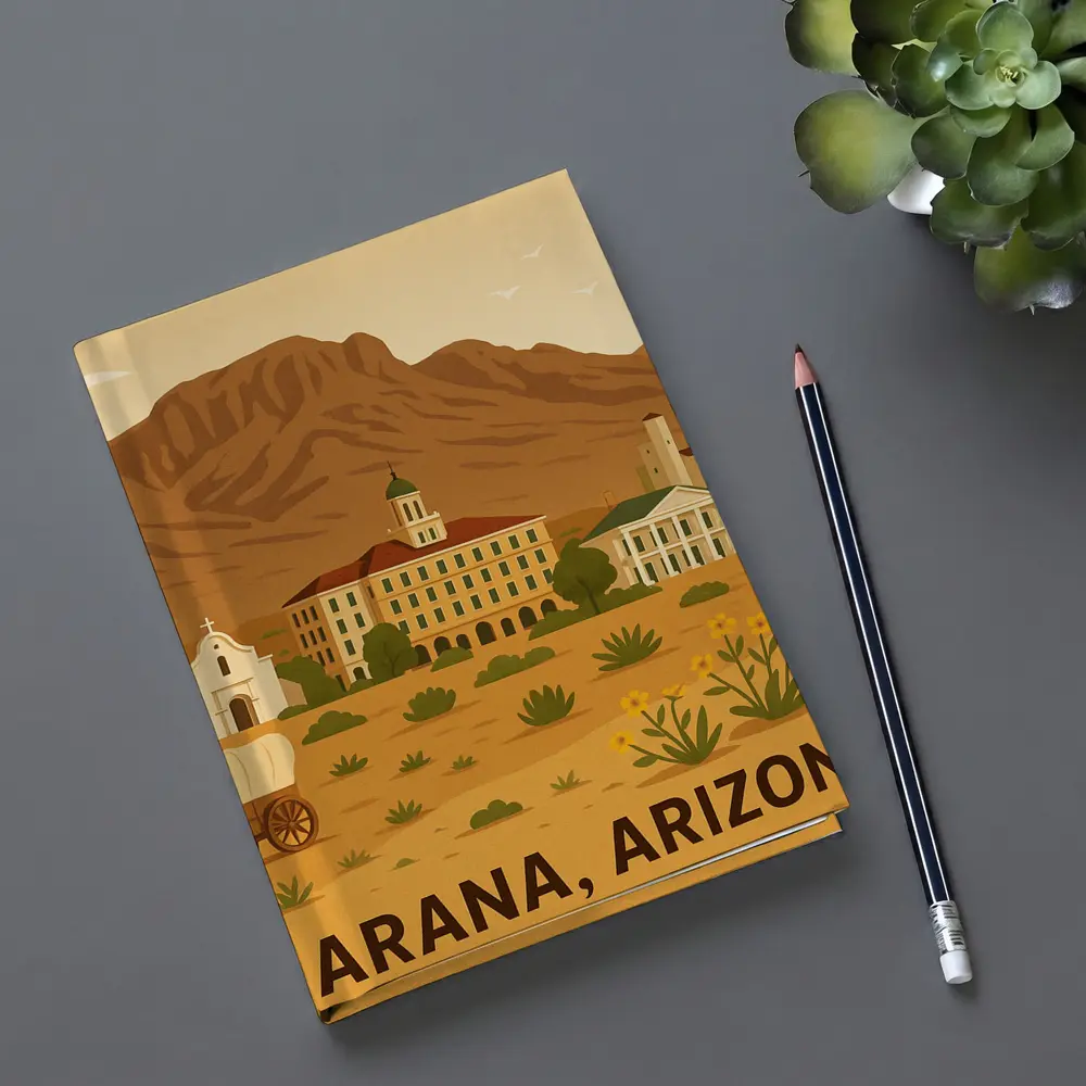 Marana Arizona Desert Town Illustration Art – Notebooks