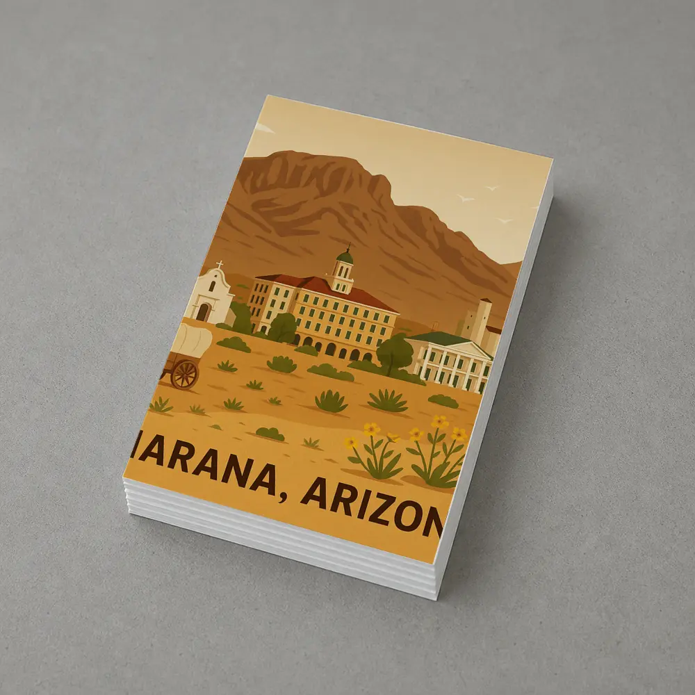Marana Arizona Desert Town Illustration Art – Postcards