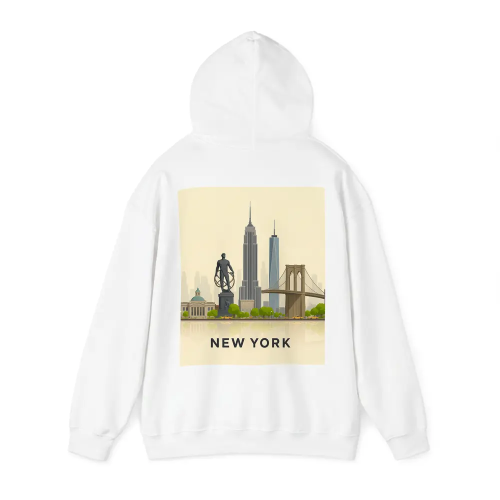 New York City Skyline Flat Illustration Art – Hoodies