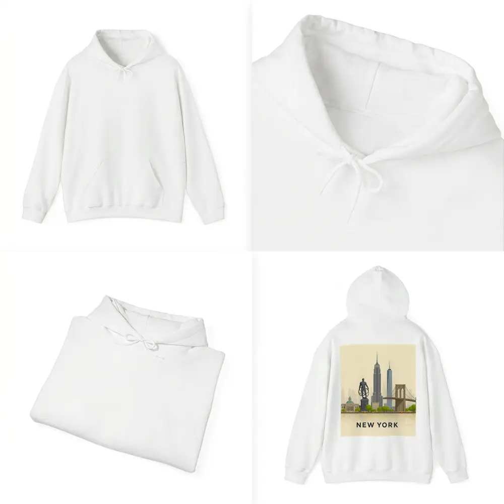 New York City Skyline Flat Illustration Art – Hoodies