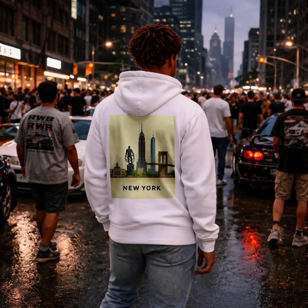 New York City Skyline Flat Illustration Art – Hoodies