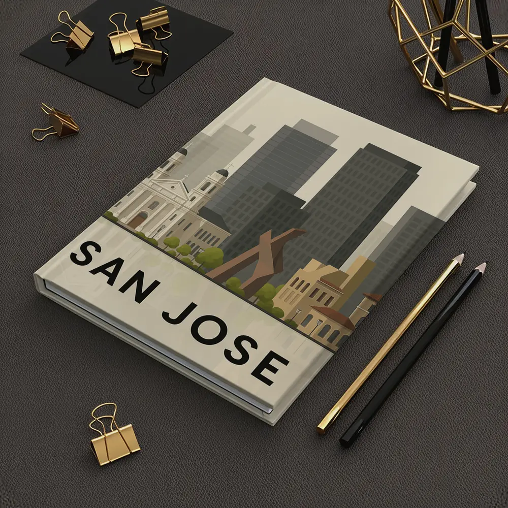 San Jose City Skyline Flat Illustration Art – Notebooks