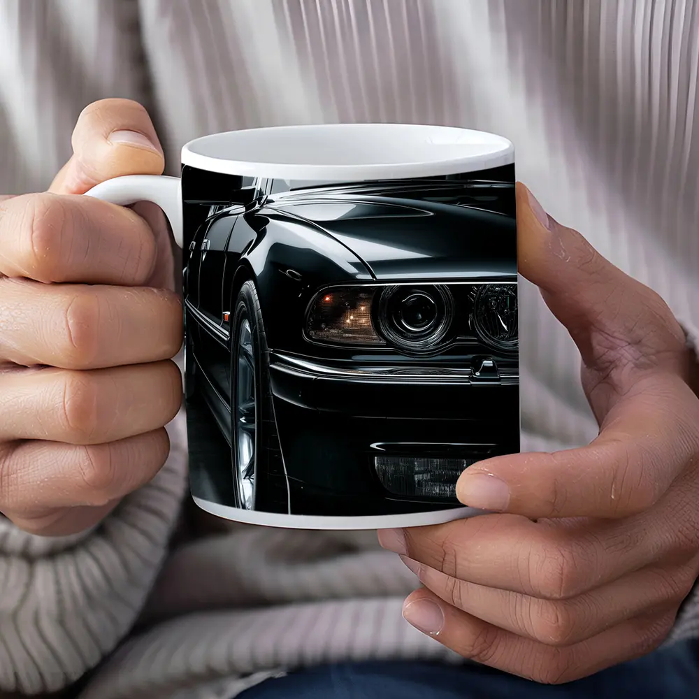 BMW M5 Black Studio Dark Background – Mugs