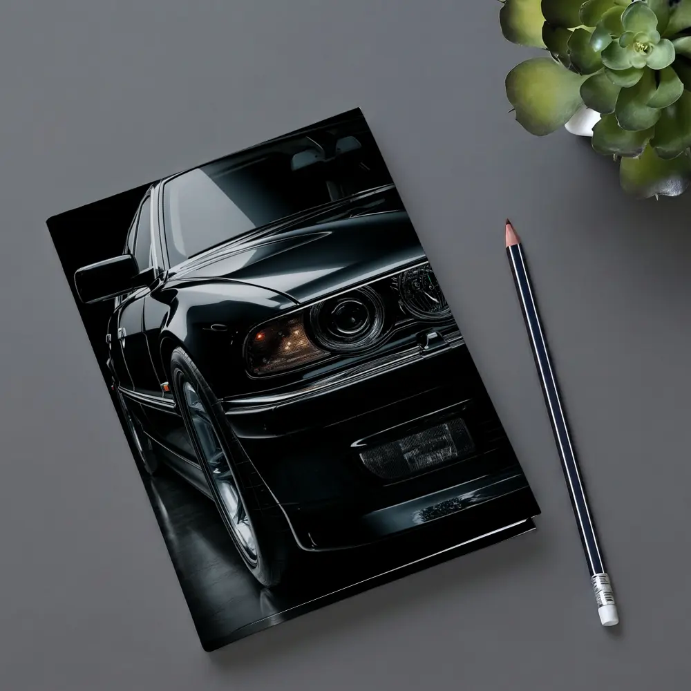 BMW M5 Black Studio Dark Background – Notebooks