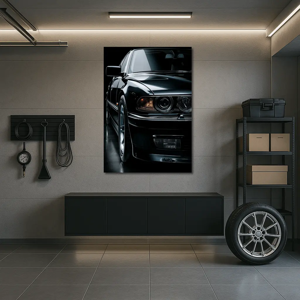 BMW M5 Black Studio Dark Background – Wall Art