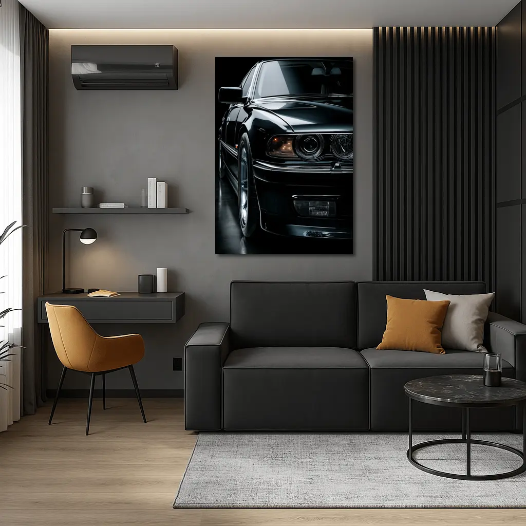 BMW M5 Black Studio Dark Background – Wall Art