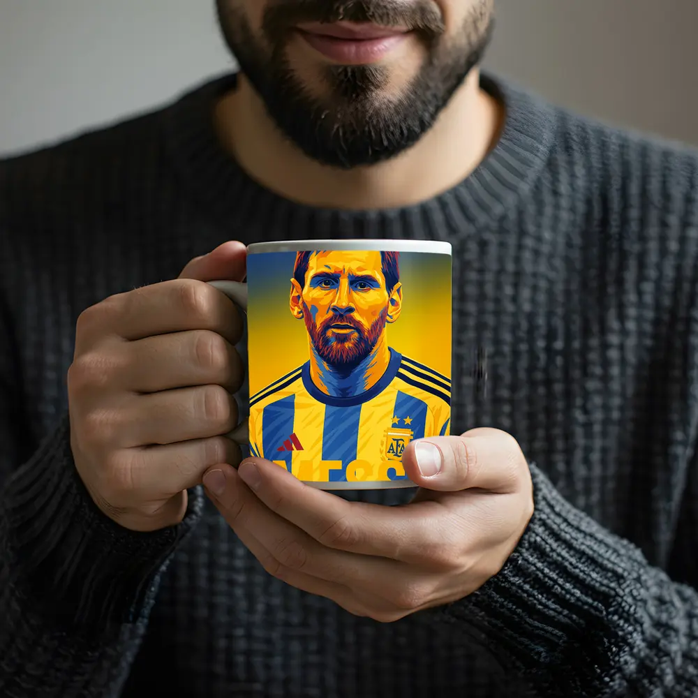 Messi Argentina Soccer Player Pop Art – Mugs