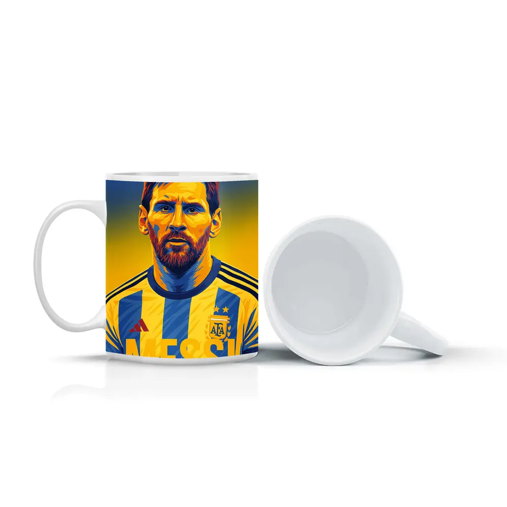 Messi Argentina Soccer Player Pop Art – Mugs