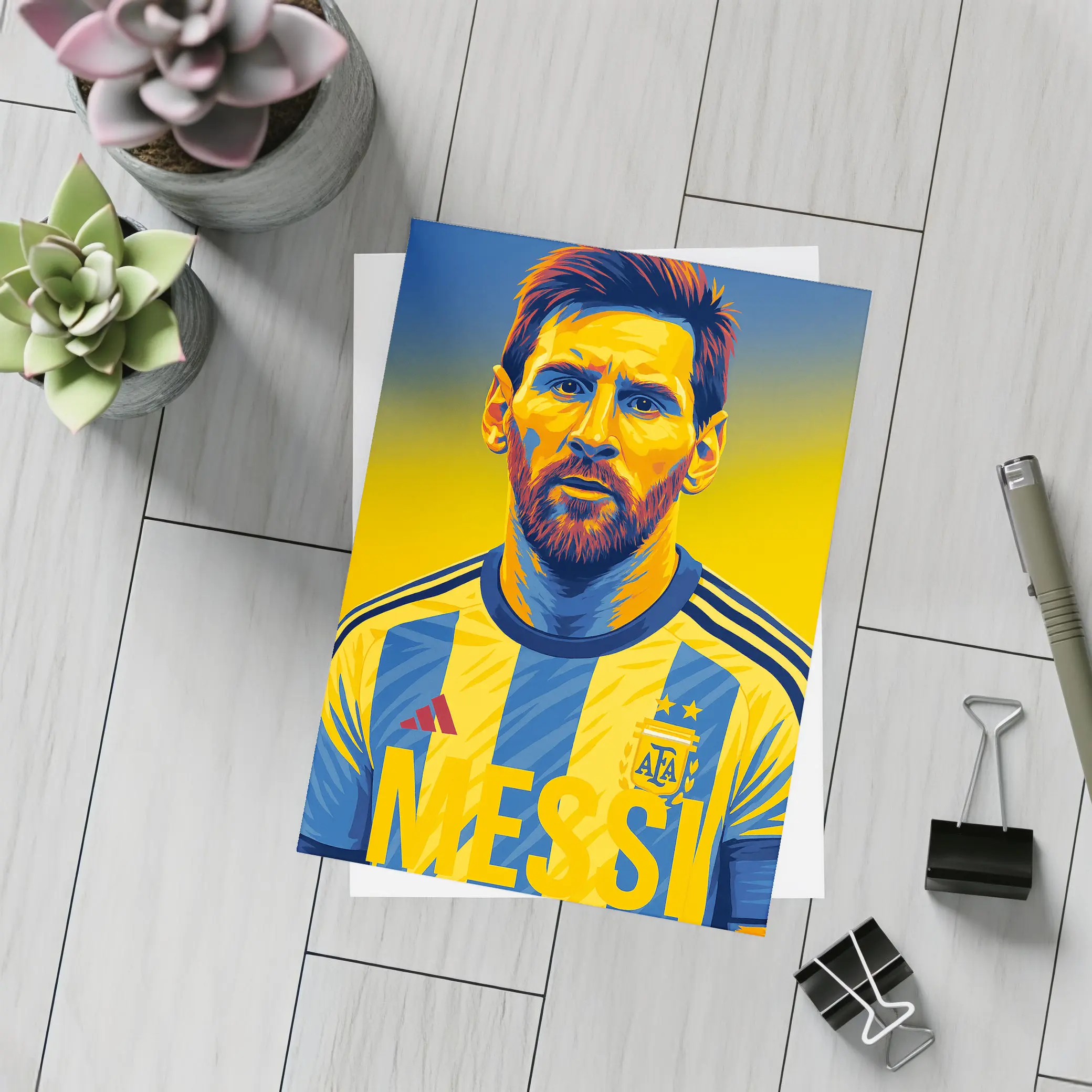 Messi Argentina Soccer Player Pop Art – Postcards