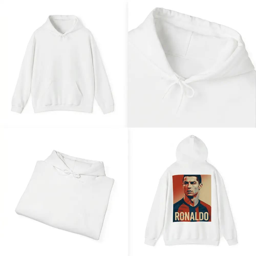 Ronaldo Soccer Player Bold Red Portrait – Hoodies