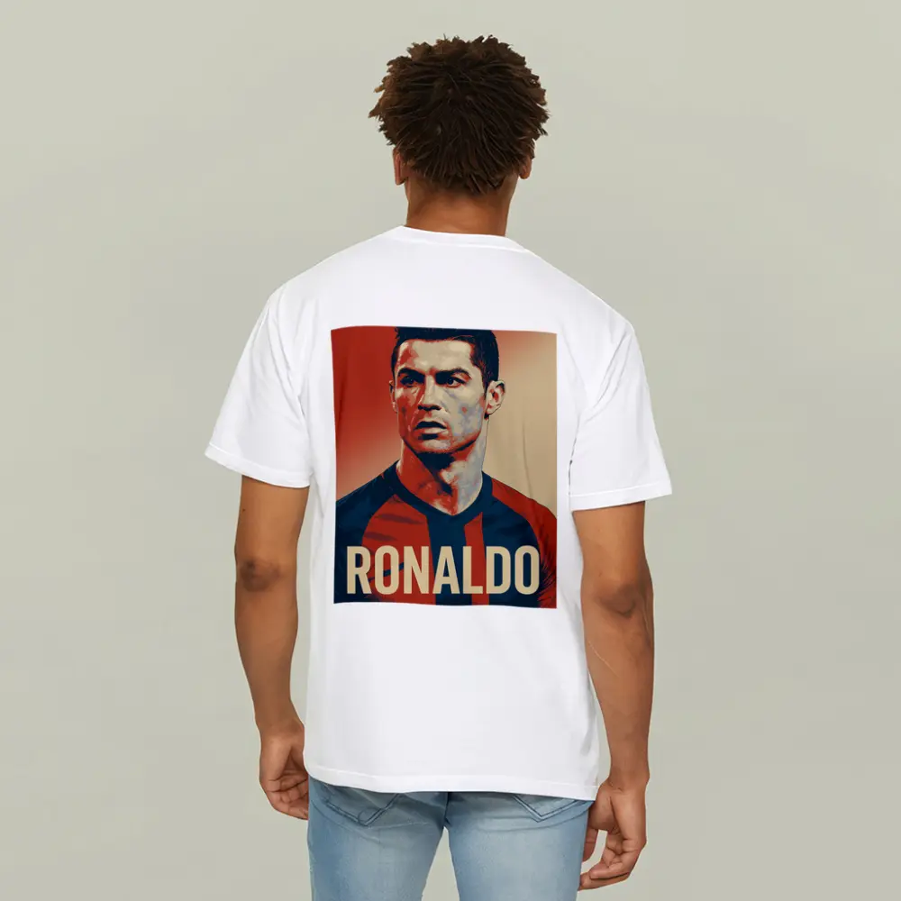 Ronaldo Soccer Player Bold Red Portrait – T-Shirts