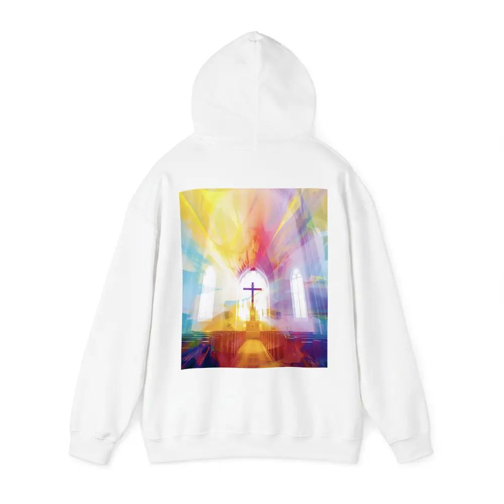 Colorful Church Interior Cross Abstract Art – Hoodies