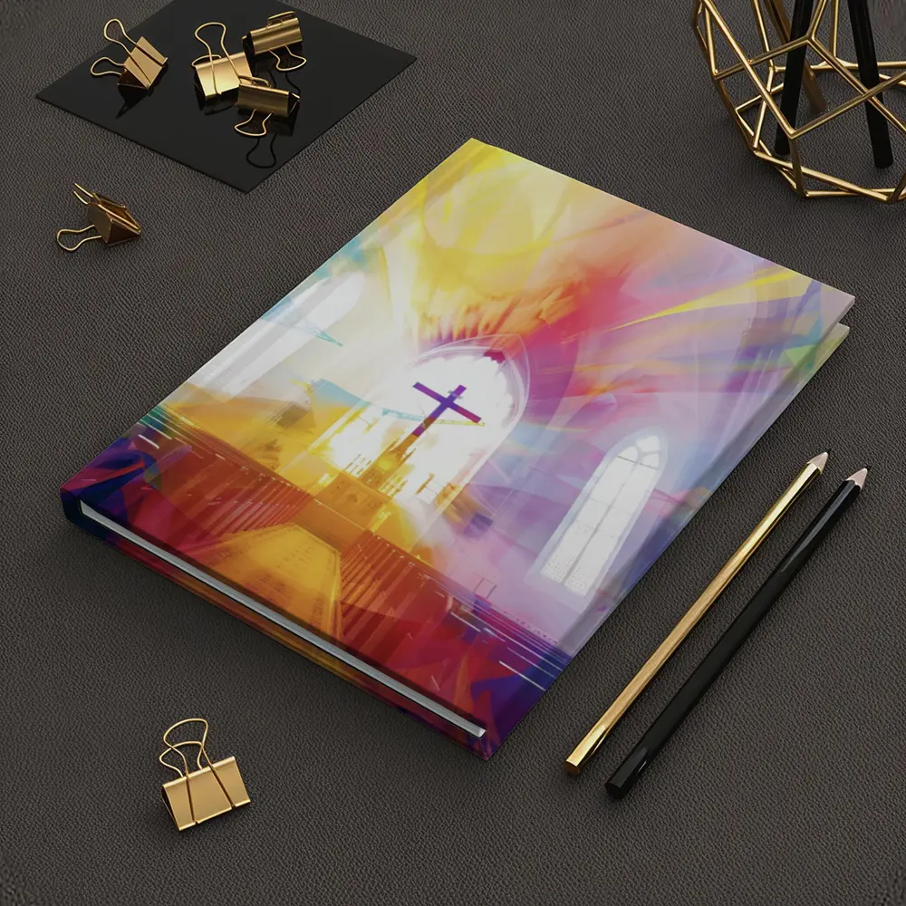 Colorful Church Interior Cross Abstract Art – Notebooks