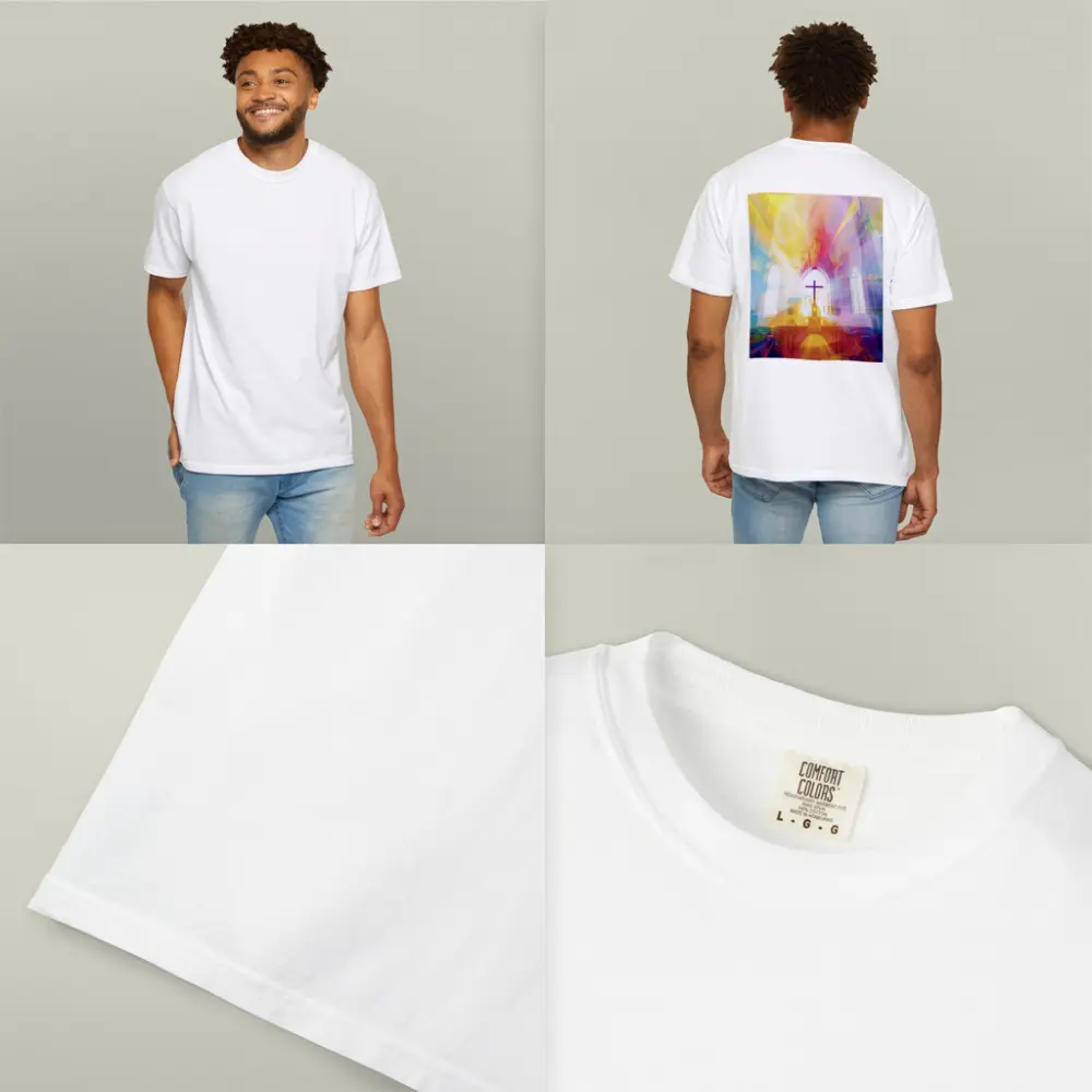 Colorful Church Interior Cross Abstract Art – T-Shirts