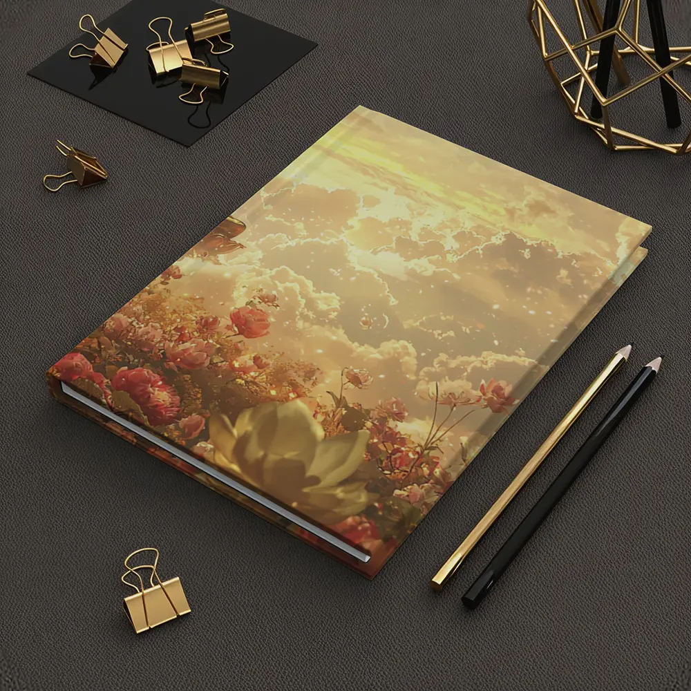 Buddha Meditating Above Golden Floral Clouds – Notebooks