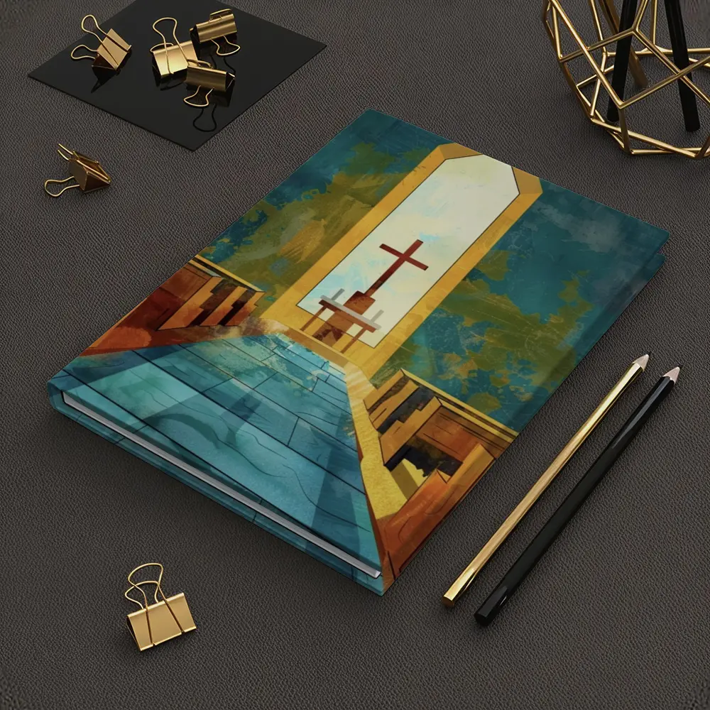 Church Interior Cross Aisle Illustration Art – Notebooks