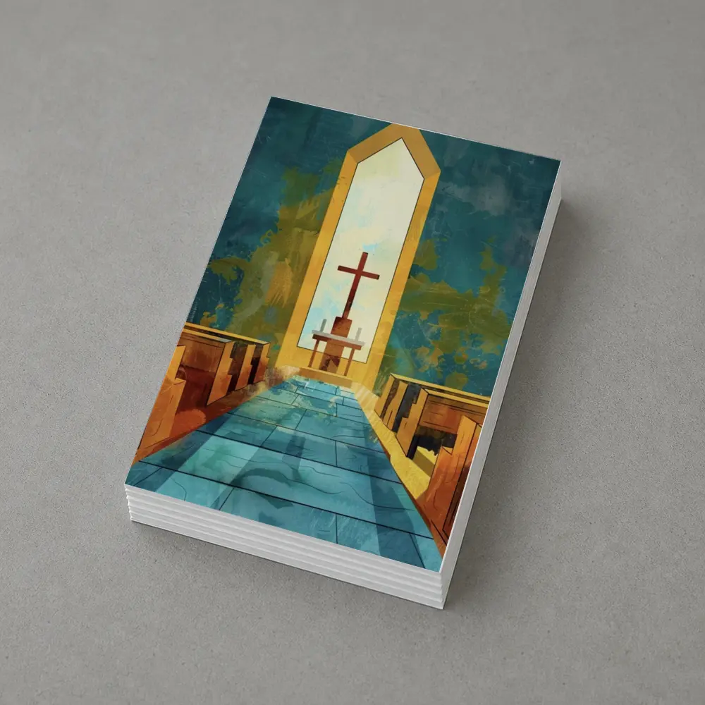 Church Interior Cross Aisle Illustration Art – Postcards