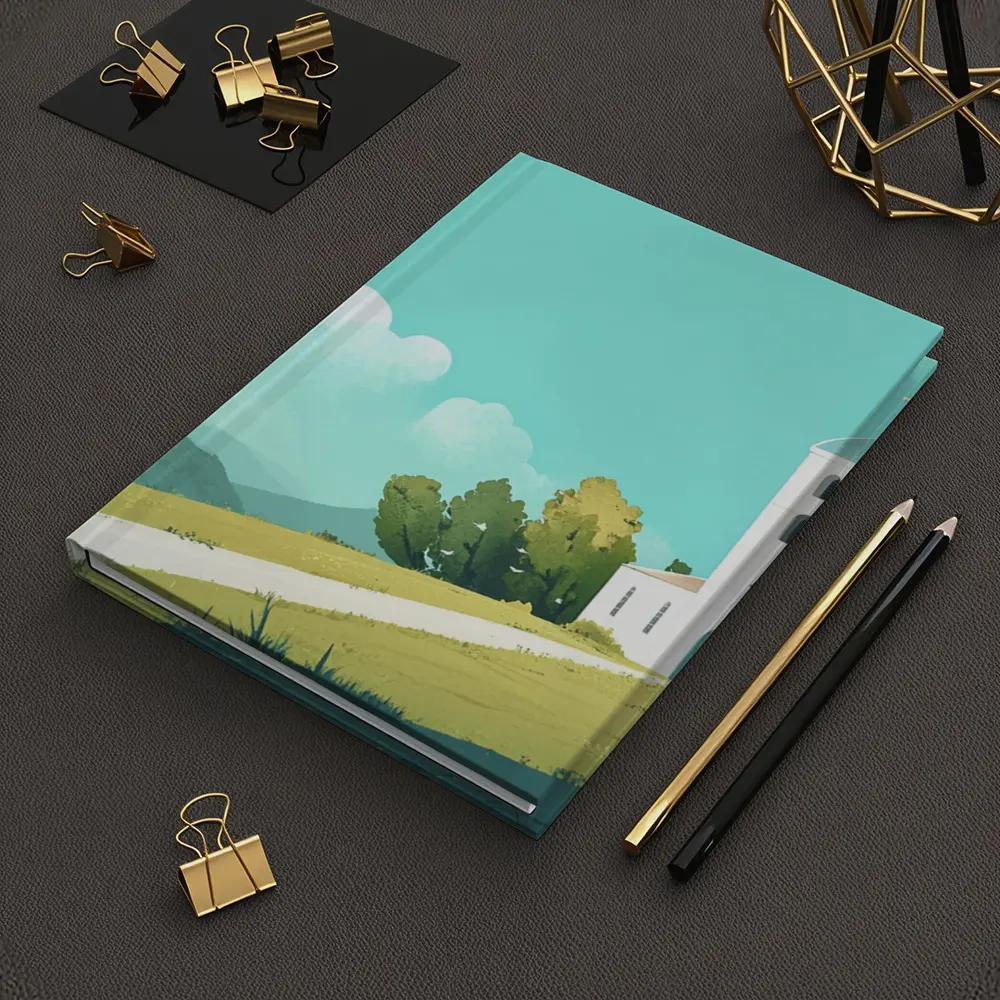 White Church on Hill Illustration Art – Notebooks