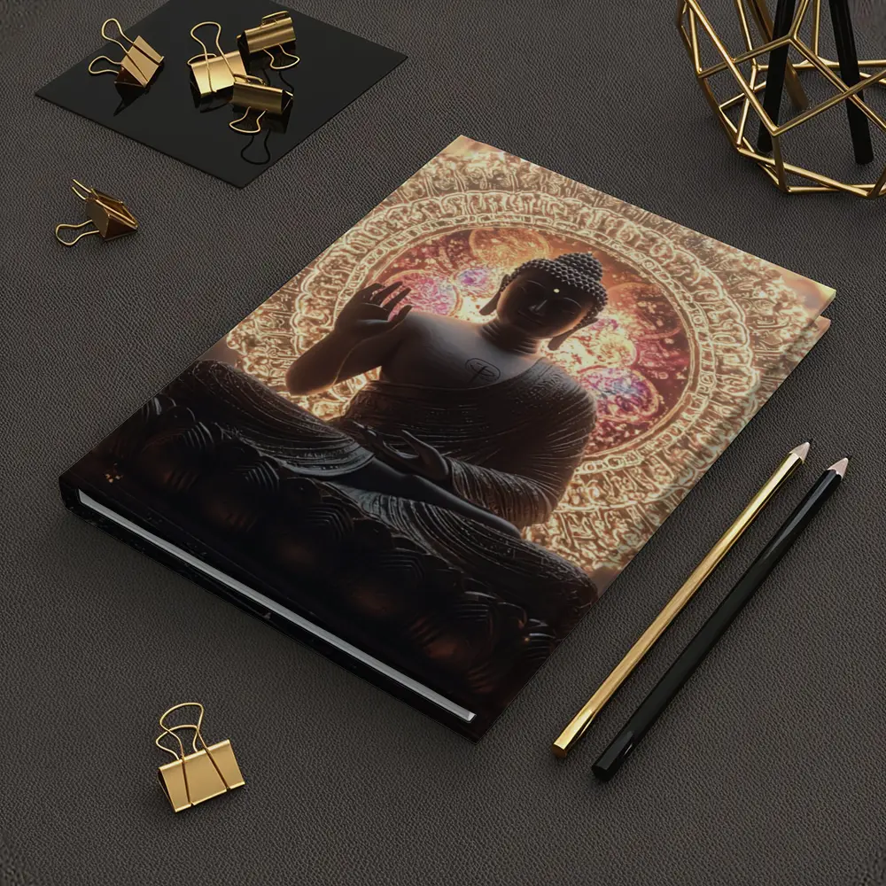 Buddha Statue Glowing Mandala Spiritual Light – Notebooks