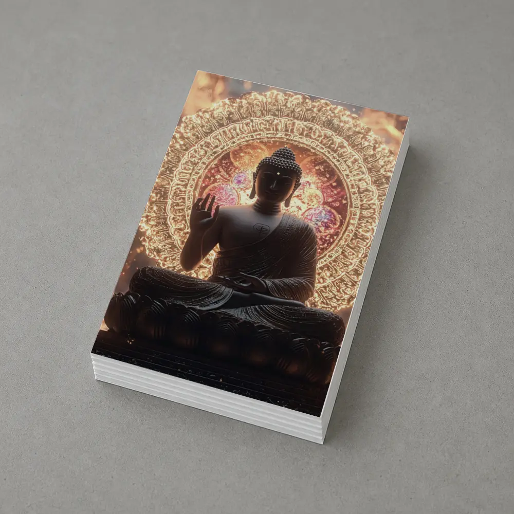Buddha Statue Glowing Mandala Spiritual Light – Postcards