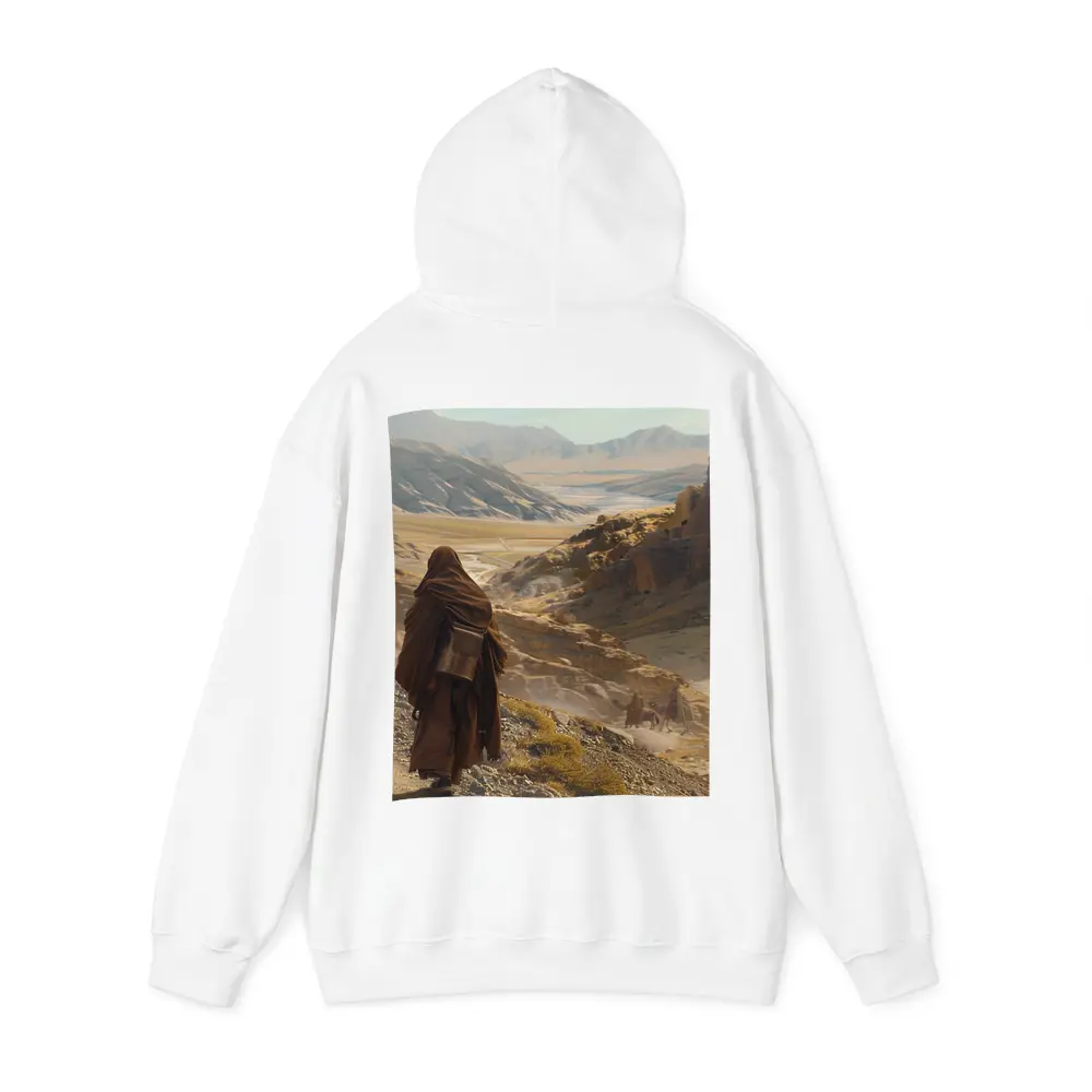 Desert Travelers Walking Through Ancient Rocky Valley – Hoodies