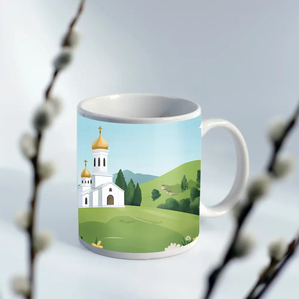 Orthodox Church Golden Domes Green Hills – Mugs