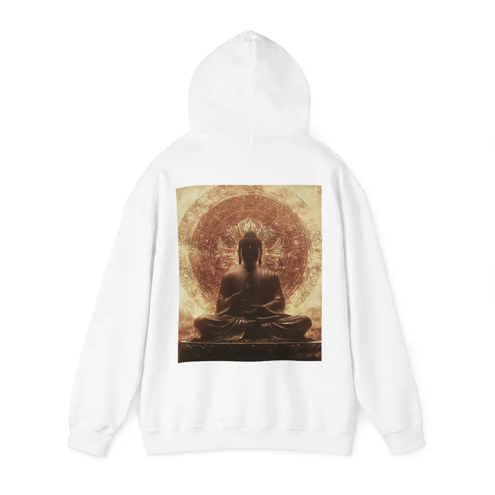 Buddha Statue Golden Mandala Fire Background – Hoodies