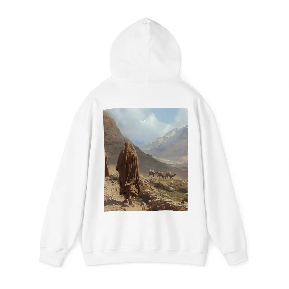 Desert Travelers Walking Through Rocky Mountain Valley – Hoodies