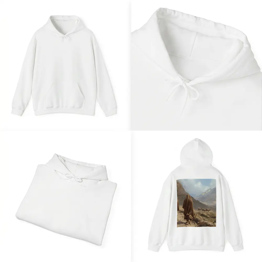 Desert Travelers Walking Through Rocky Mountain Valley – Hoodies