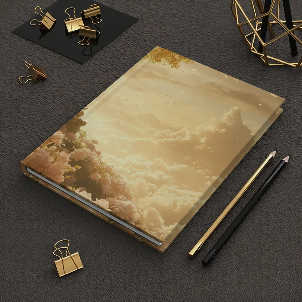 Golden Buddha Meditating Among Soft Clouds – Notebooks