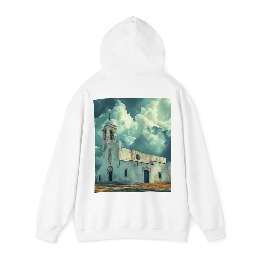 White Church Storm Clouds Dramatic Sky – Hoodies