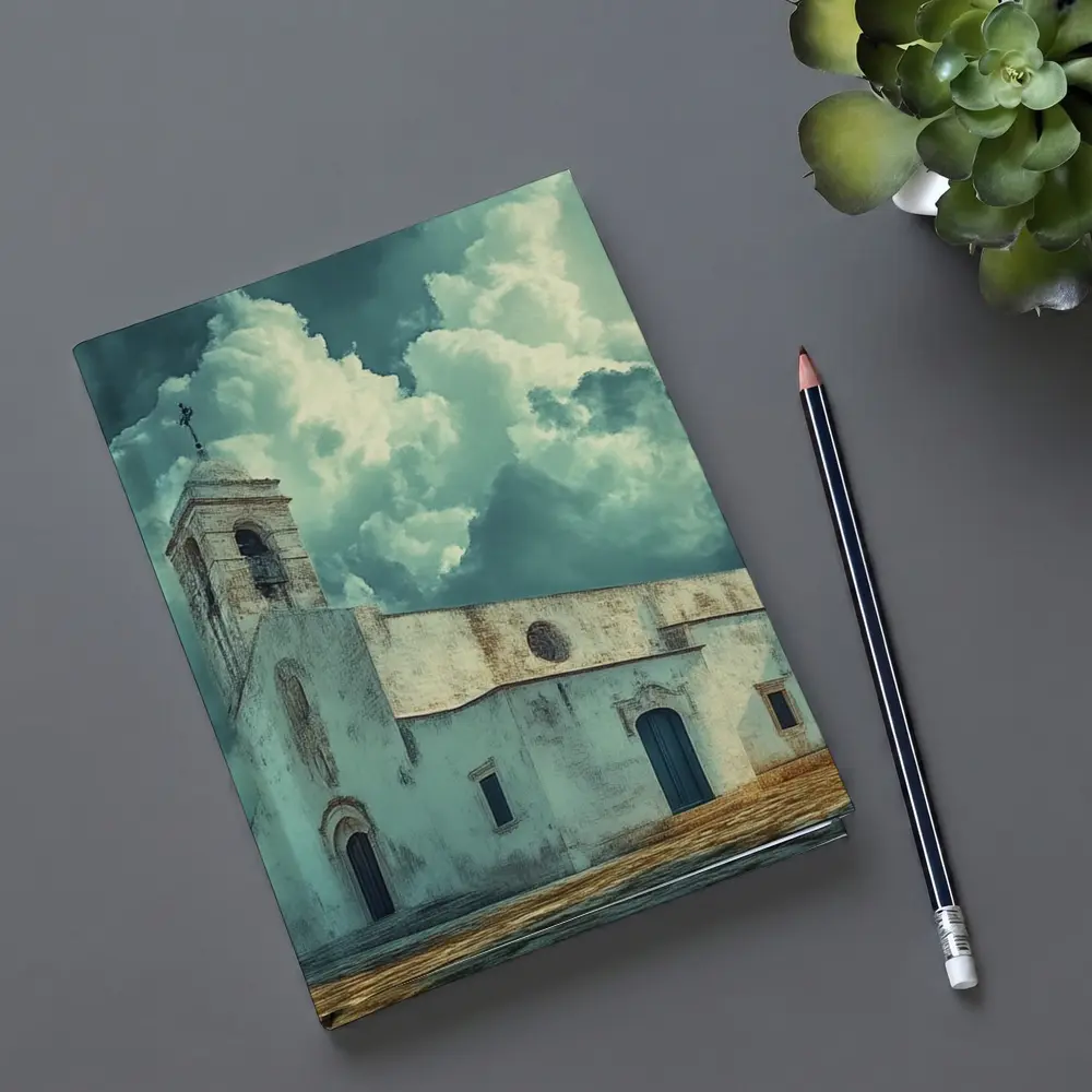 White Church Storm Clouds Dramatic Sky – Notebooks