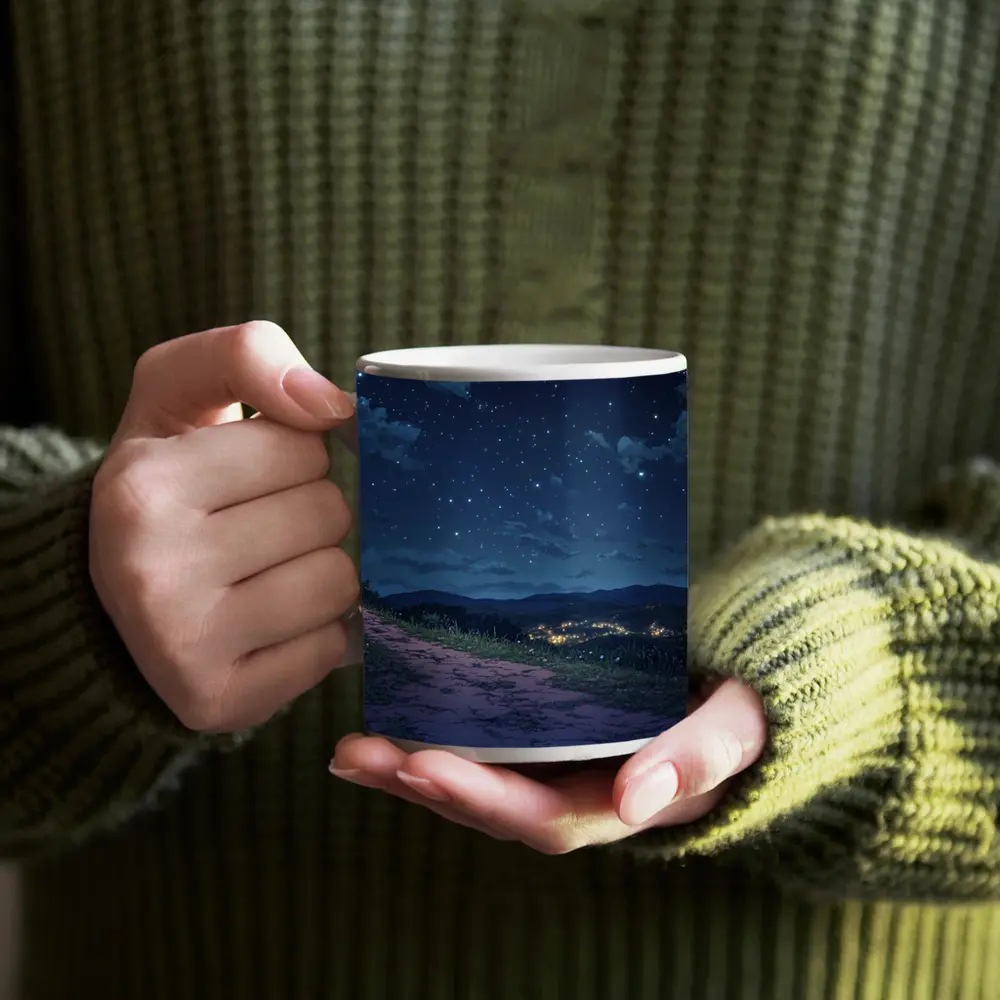 Jesus Cross Anime Night Sky Hill – Mugs