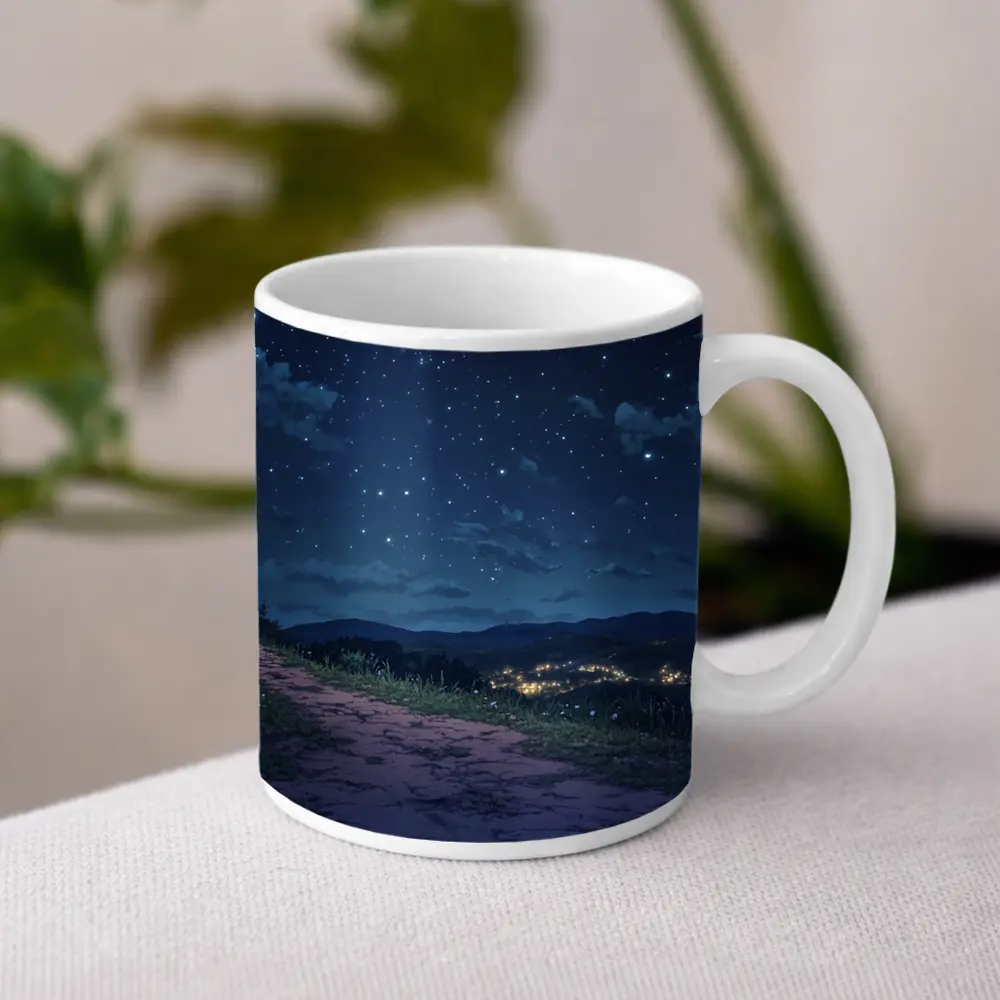 Jesus Cross Anime Night Sky Hill – Mugs