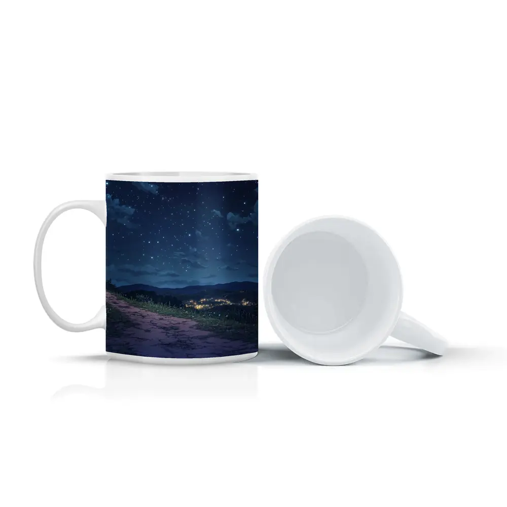 Jesus Cross Anime Night Sky Hill – Mugs